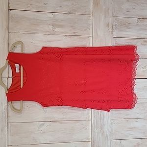 Jessica Simpson Laser Cut Dress Coral